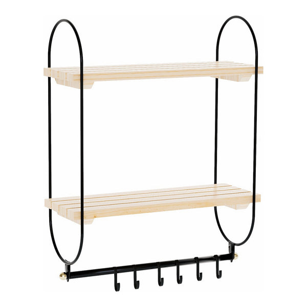 Raft perete Pielavesi 47x40x16cm negru natur [en.casa]