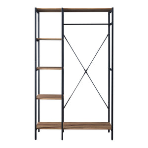 Cuier Hvidovre 170x100x35 cm Negru/Culoarea lemnului [en.casa]