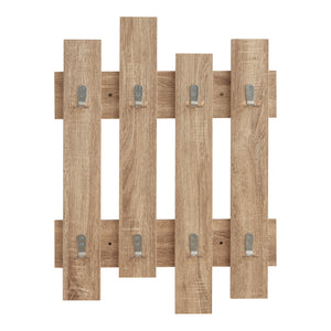 Cuier de perete Raseborg 80x60x3cm cu 16 agatatori [en.casa]