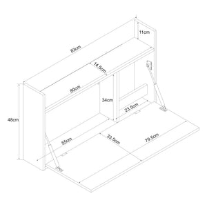 Birou pliabil Rautalampi 48x83x14,5cm montabil pe perete [en.casa]