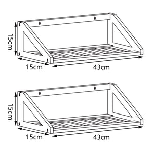 Set 2 rafturi perete Gjerdrum 43x15x15cm bambus [en.casa]