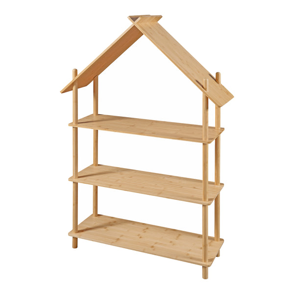 Raft carti copii Hamarøy 137x90x30cm bambus natur [en.casa]
