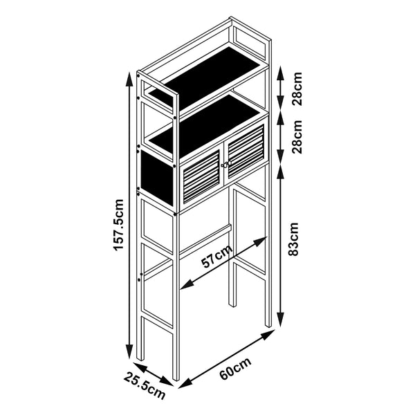 Raft baie de sine statator deasupra WC Haugesund 157.5x60x25.5cm bambus [en.casa]