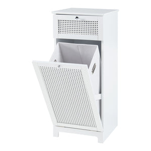 Dulap baie cu cos pentru rufe Karlsøy 90x38x40cm alb [en.casa]