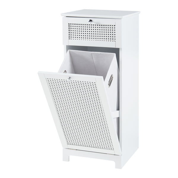 Dulap baie cu cos pentru rufe Karlsøy 90x38x40cm alb [en.casa]