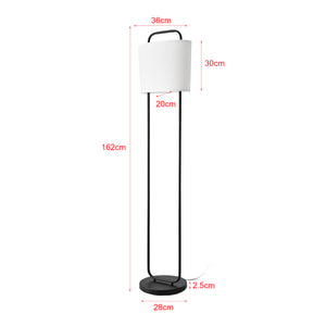 Lampa de podea Meløy 162cm 1xE27 60W metal textil alb negru [lux.pro]