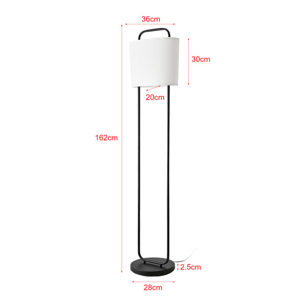 Lampa de podea Meløy 162cm 1xE27 60W metal textil alb negru [lux.pro]