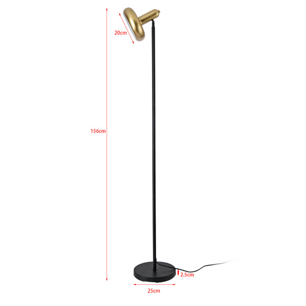 Lampadar Namsos 156cm 1x E27 60W metal negru/auriu [lux.pro]