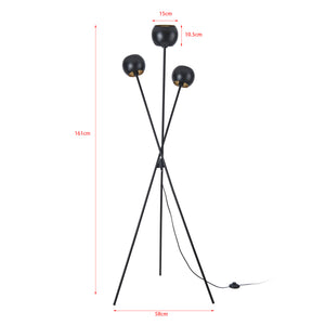 Lampadar Nykvarn 161cm 3xE14 max 40W negru/auriu [lux.pro]