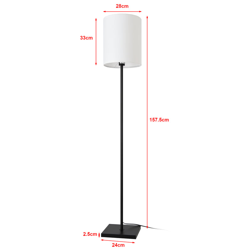 Schiță cotată Lampa de podea Solna 157,5cm 1xE27 60W alb [lux.pro]