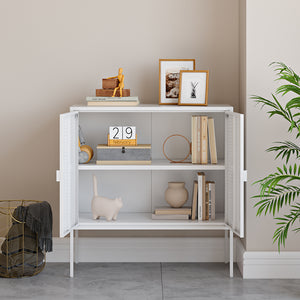 Comoda Castelli  82,5 x80x40cm otel alb [en.casa]