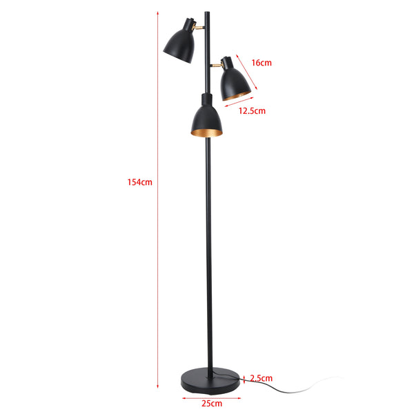 Lampadar Witney 154cm 3xE14 40W negru/auriu [lux.pro]