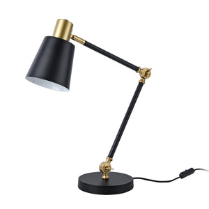 Lampa de masa Abergele negru/auriu/alb [lux.pro]