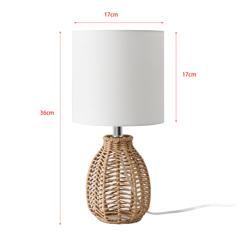 Schiță cotată Lampa de masa Alfreton bej/crom/alb [lux.pro]
