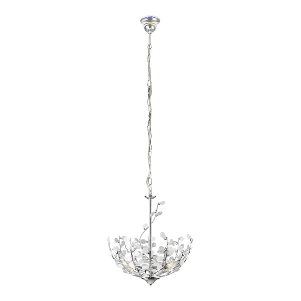 Lustra inaltime reglabila Ampthill 124cm 3x E14 40W metal plastic culoarea cromului [lux.pro]