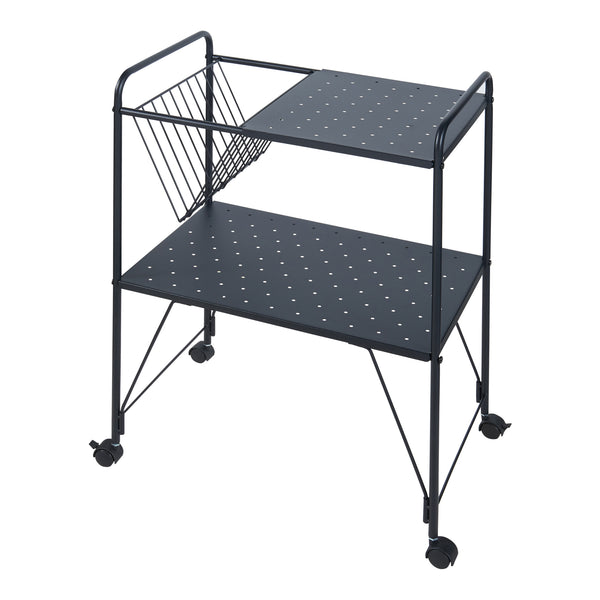 Carucior servire la masa Austrheim 73x50x33cm otel negru [en.casa]