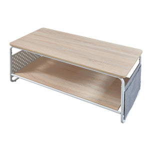 Masuta cafea Dyrøy 100x50x43cm alb stejar gri [en.casa]