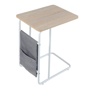 Masuta laptop Dyrøy 56x48x37cm alb stejar gri [en.casa]