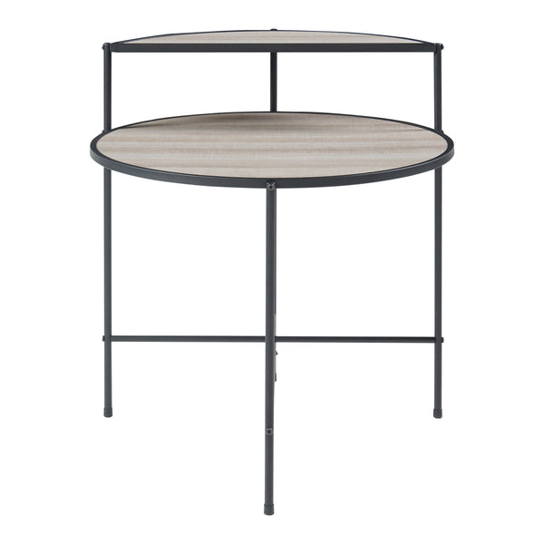 Masuta Fyresdal 68x62cm negru/efect lemn stejar [en.casa]