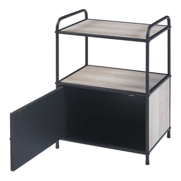 Masuta cu dulap Gulen 60x43 x33cm negru/efect lemn stejar [en.casa]