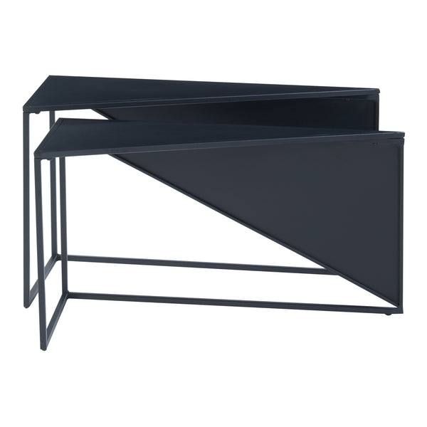 Set 2 masute masuri diferite Kungsör negru [en.casa]