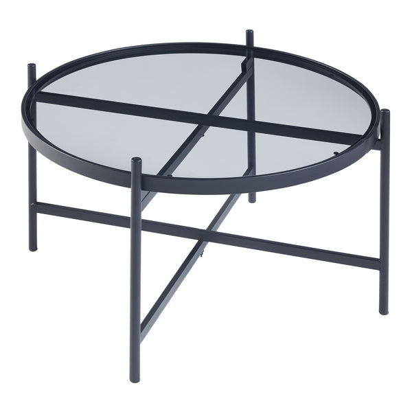 Masuta cafea rotunda Lier 61x39,5cm negru [en.casa]
