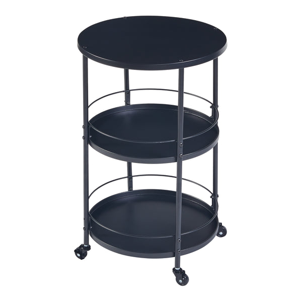 Carucior servire la masa Munkedal 75x45 cm metal negru [en.casa]