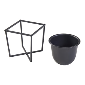 Set 2 buc suport plante masuri diferite Nordmaling metal negru [en.casa]