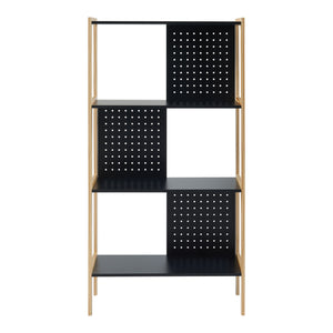 Raft carti Dønna 120x63x28cm mdf negru efect lemn [en.casa]