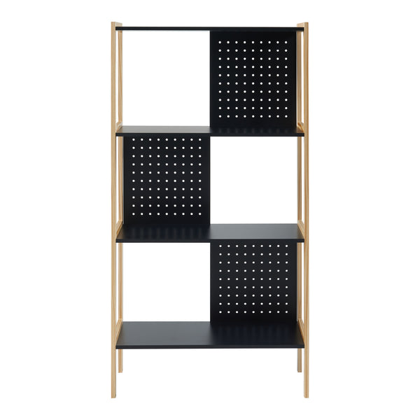 Raft carti Dønna 120x63x28cm mdf negru efect lemn [en.casa]