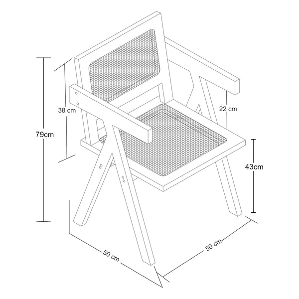 Scaun bucatarie Asikkala 79x50x50cm 120kg bambus plastic natur [en.casa]