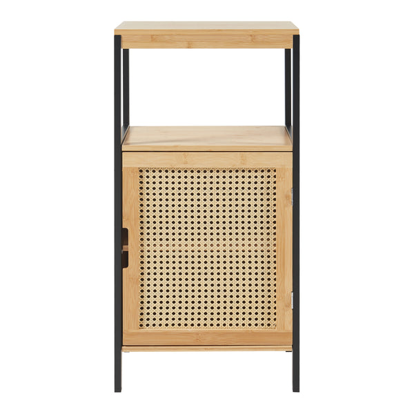 Dulap baie de sine statator Tervola 80x40x35cm mediu mdf bambus natur negru [en.casa]