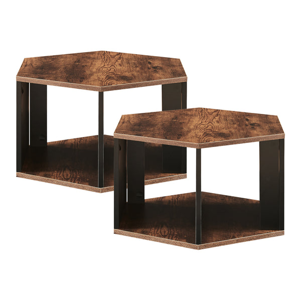 Set 2 masute cafea Molde 32x60x53cm negru/nuc [en.casa]