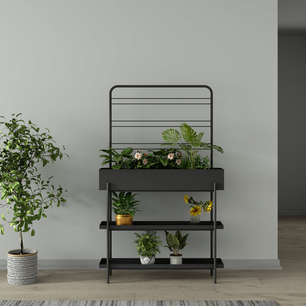 Suport plante Aalsmeer 154x96x24 cm metal negru [casa.pro]