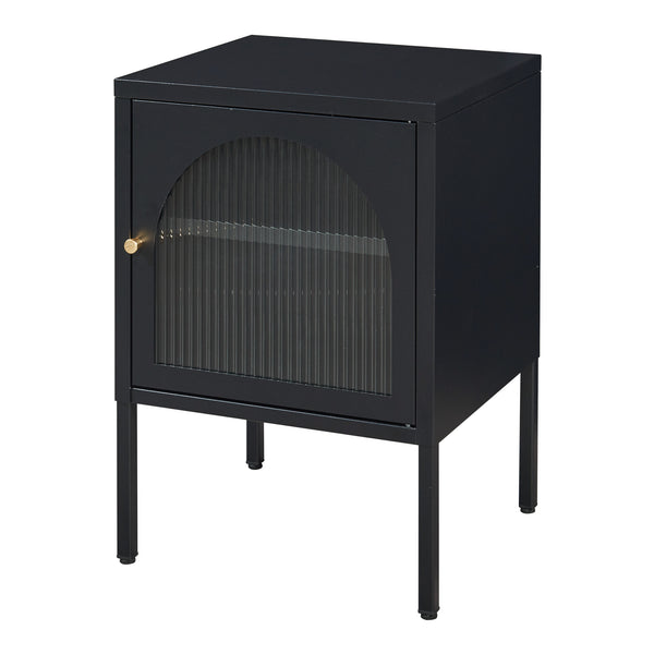 Noptiera Karlskrona 60x42,5x40cm negru mat [en.casa]