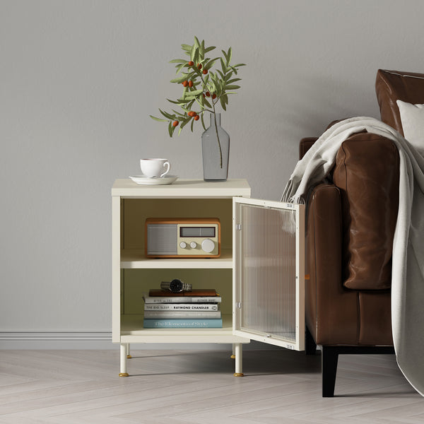 Dulap metalic Lindau 56x40x40 cm crem deschis [en.casa]