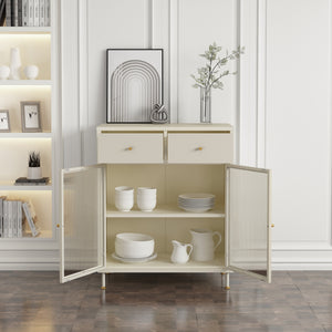 Comoda cu 2 usi Lindau 97x80x40 cm crem deschis [en.casa]