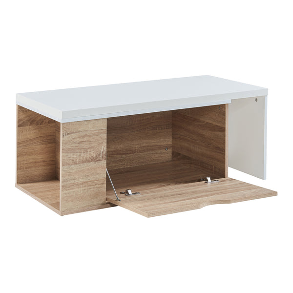 Masuta cu blat extensibil Österåker 100x47,5x40cm PAL efect lemn alb [en.casa]