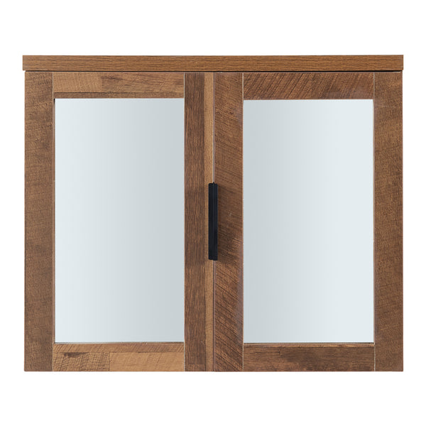 Dulap baie cu 2 usi cu oglinzi Namsskogan 50x60x15cm PAL efect lemn nuc [en.casa]