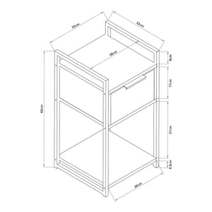 Noptiera Namsskogan 62x33x32cm PAL efect lemn nuc [en.casa]