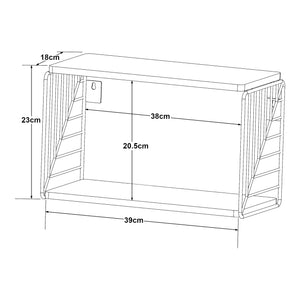 Raft de perete Moss 39x18x23cm metal pal negru alb [en.casa]