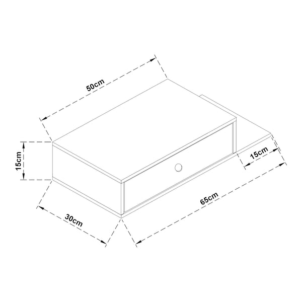Raft perete Stor 65x30x15 cm PAL negru [en.casa]