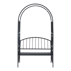 Pergola trandafiri cu banca Barile 205x114x55cm otel negru [casa.pro]