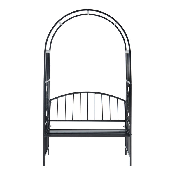 Pergola trandafiri cu banca Barile 205x114x55cm otel negru [casa.pro]