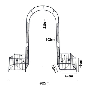 Pergola pentru trandafiri cu jardiniere Barisciano 220x202x50cm otel negru [casa.pro]