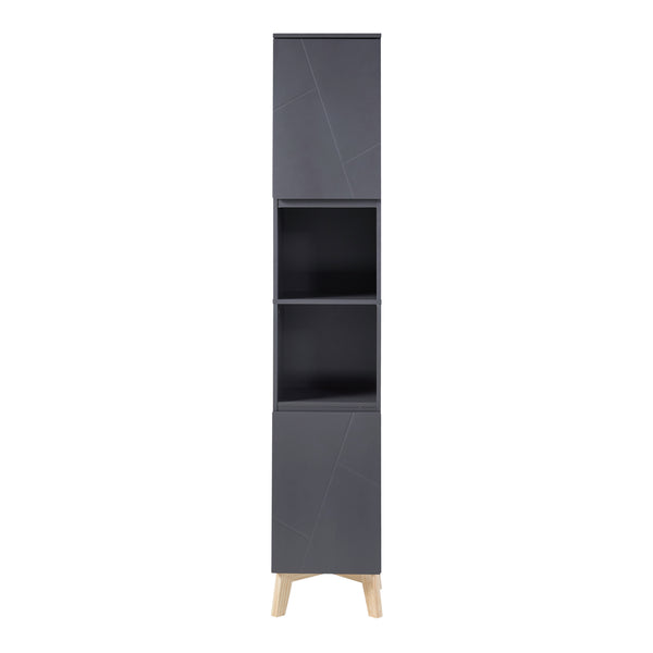 Dulap baie inalt Overath 160x30x30cm gri [en.casa]