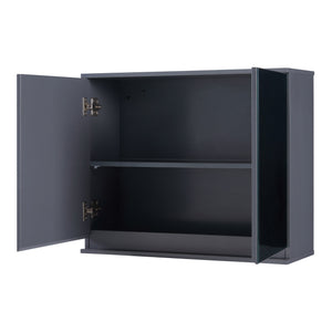 Dulap perete baie Overath 49,5x60 x20 cm MDF gri cu oglinzi [en.casa]