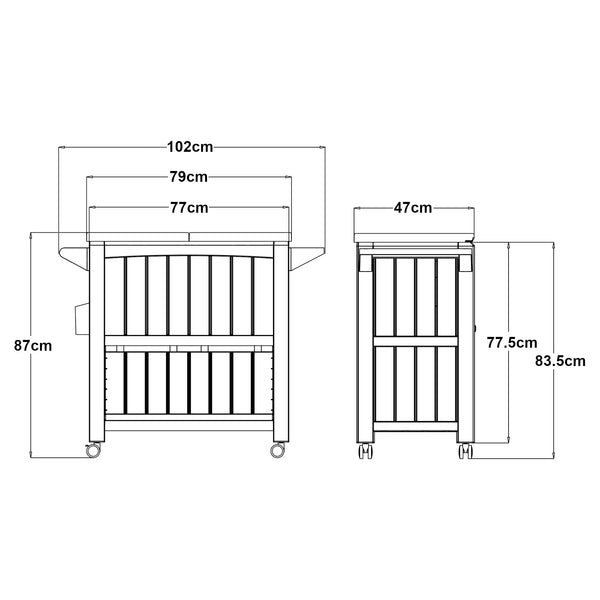Carucior cu lada racire gradina Arsita 102x47x87cm plastic bej [casa.pro]