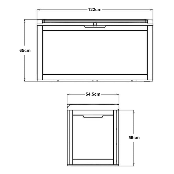 Lada depozitare gradina Atella 122x54,5x65cm negru efect ratan [casa.pro]