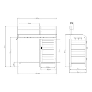 Masa plantare Alessano 110x107x46cm brad natur [casa.pro]